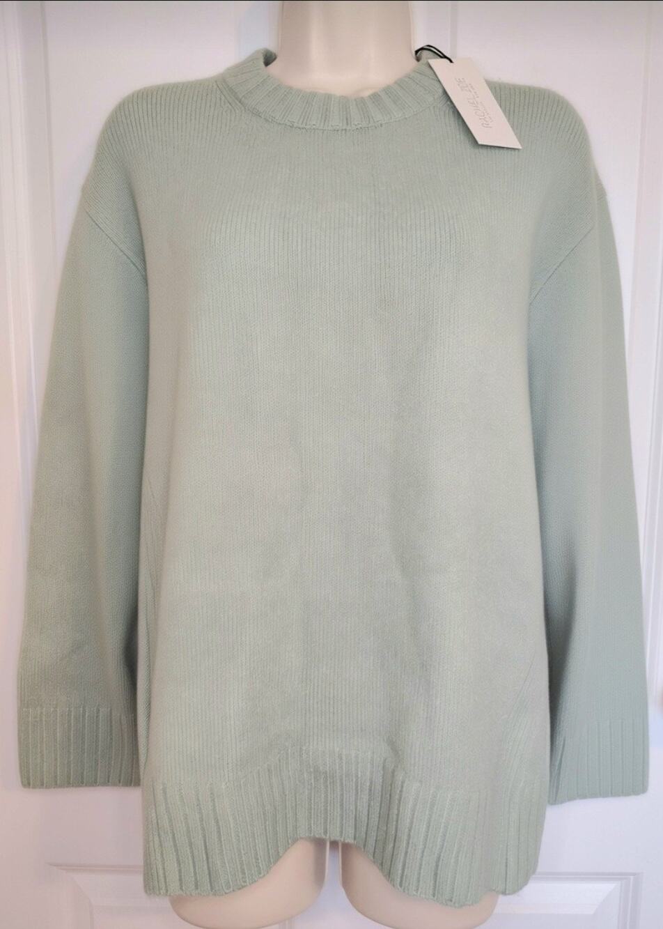 Rachel Zoe NWT Sage Green Oversized Crew Neck Sweater XS/S Cozy Cottage Soft